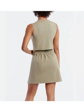 Public Rec Pima Cotton Dress Open Back Washed Olive Green Go-To Tank Casual